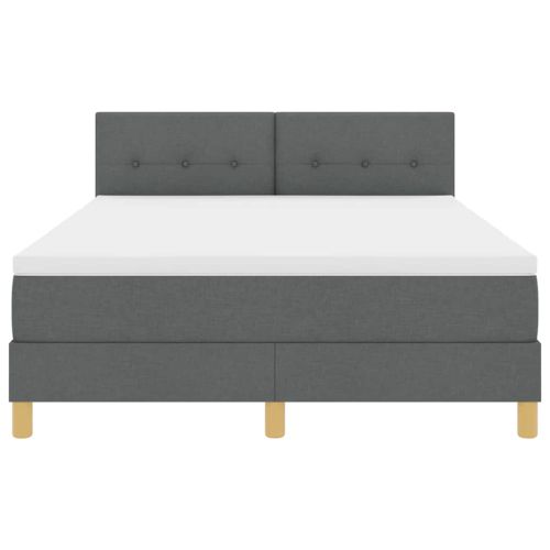 LED кутия за пружини с легло Тъмен сив 160 x 200 cm текстил