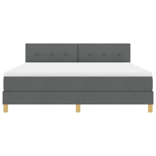 LED кутия за пружини с легло Тъмен сив 180 x 200 cm текстил