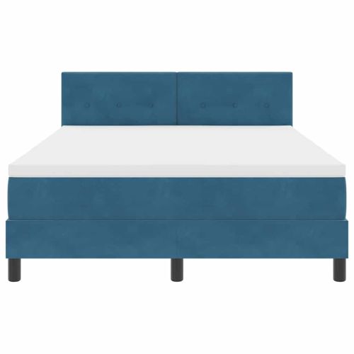 LED кутия за пружини с легло Тъмен син 140 x 190 cm Кадифе