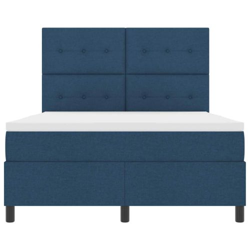 Легло с пружинирана основа с матрак Синьо 140 x 190 cm текстил