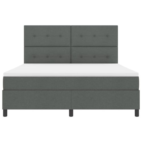 Легло с пружинирана основа Тъмносив 180 x 200 cm текстил