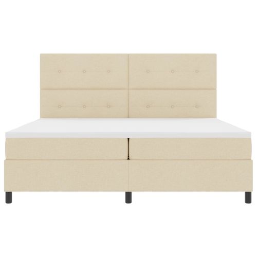 Легло с пружинирана основа с матрак Крем 200 x 200 cm текстил