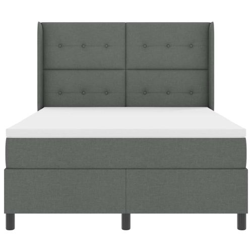 LED кутия за пружини с легло Тъмен сив 140 x 200 cm текстил