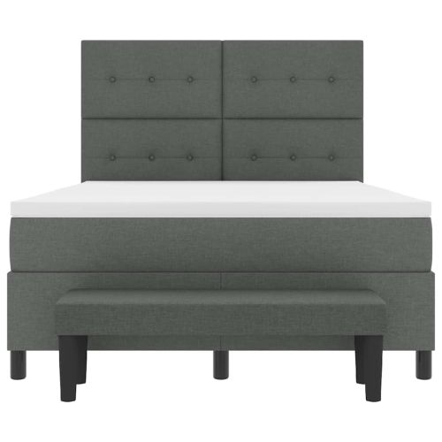 Легло с пружинирана основа Тъмен сив 160 x 200 cm текстил