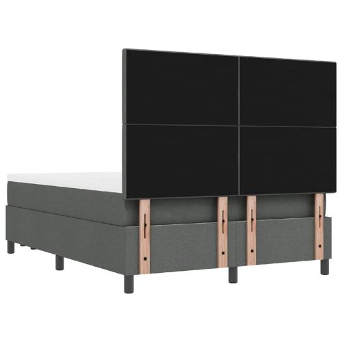 Легло с пружинирана основа Тъмен сив 160 x 200 cm текстил