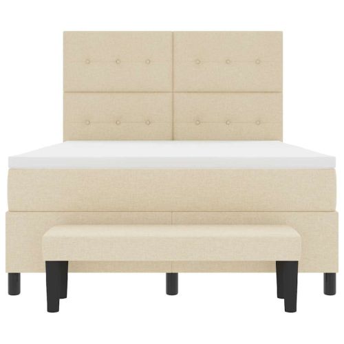 Легло с пружинирана основа с матрак Крем 160 x 200 cm текстил