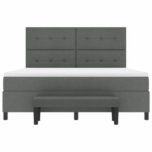 Легло с пружинирана основа Тъмен сив 180 x 200 cm текстил