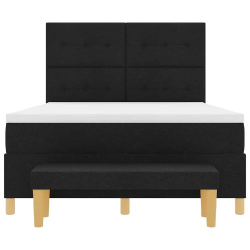 Легло с пружинирана основа с матрак Черно 140 x 200 cm текстил