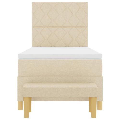 Легло с пружинирана основа с матрак Крем 100 x 200 cm текстил