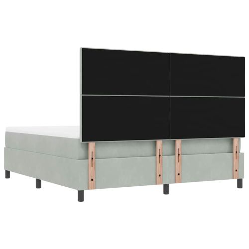 Легло с пружинирана основа Светлосиво 180 x 200 cm Кадифе