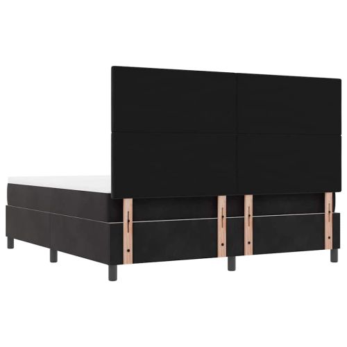 Легло с пружинирана основа с матрак Черно 180 x 200 cm Кадифе