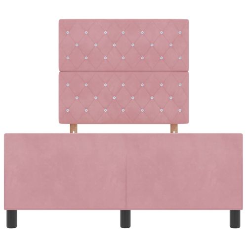 Легло с пружинирана основа с таблото Розово 120 x 200 cm Кадифе