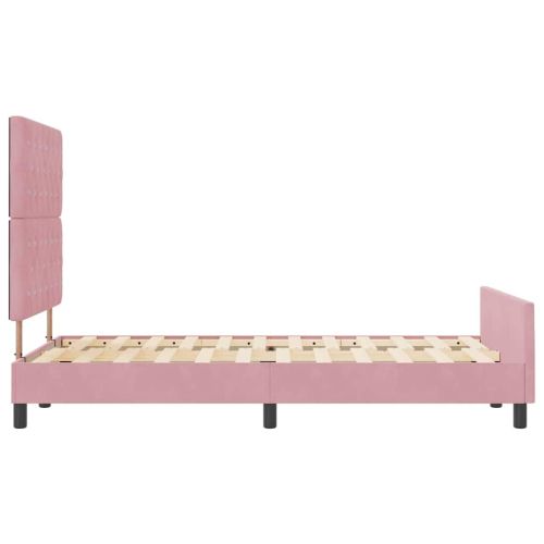 Легло с пружинирана основа с таблото Розово 120 x 200 cm Кадифе