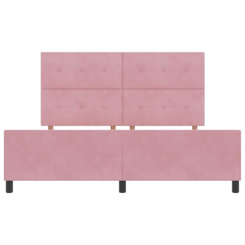 Легло с пружинирана основа с таблото Розово 180 x 200 cm Кадифе