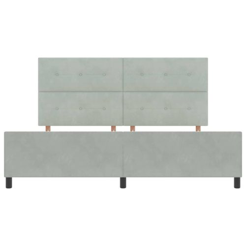 Легло с пружинирана основа Светлосиво 200 x 200 cm Кадифе