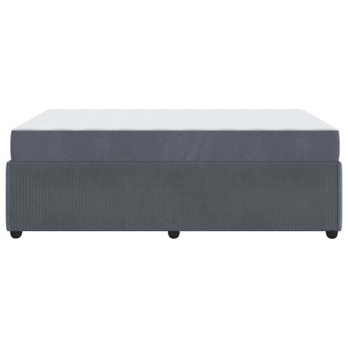 Рамка за легло с матрак Тъмен сив 120 x 200 cm текстил