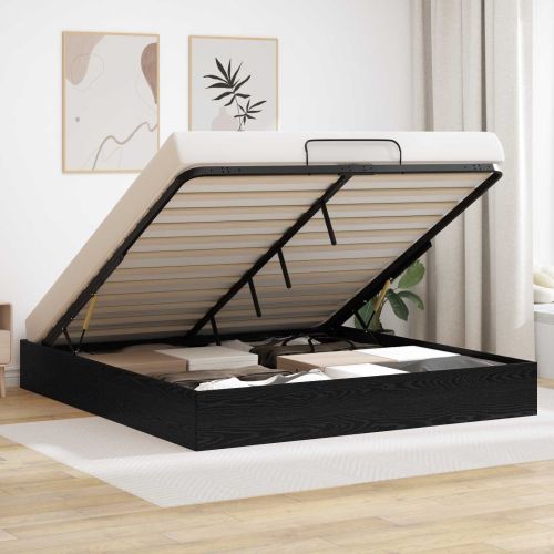 Отоманско легло със съхранение Черния дъб 193 x 120 x 25 см ПДЧ