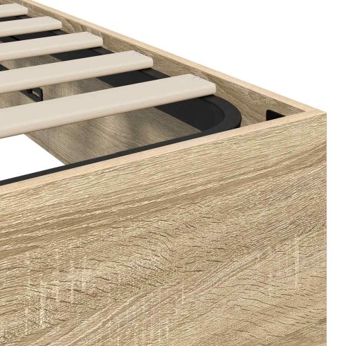 Отоманско легло със съхранение Сонома дъб 193 x 120 x 25 см ПДЧ