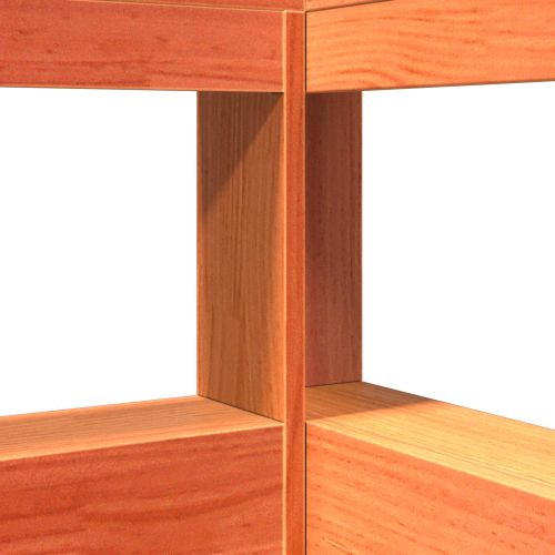 Легло с библиотека 2 pcs Кафяво с восъчно покритие 200 x 160 см