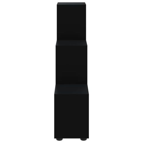 Етажерка за книги стълбище черен 107 см инженерно дърво