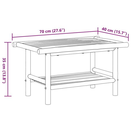 Маса за кафе 70x40x35 см бамбук