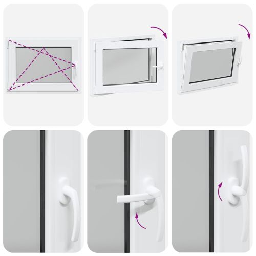 Прозорец за мазе "RISOR" 80x60 см, накланящ се и завъртащ се, DIN ляв, бял