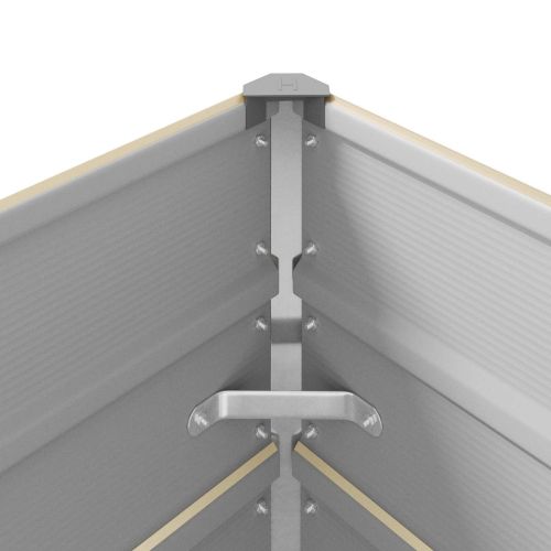 Кашпа Слонова кост 195 x 100 x 45 см Галванизирана стомана