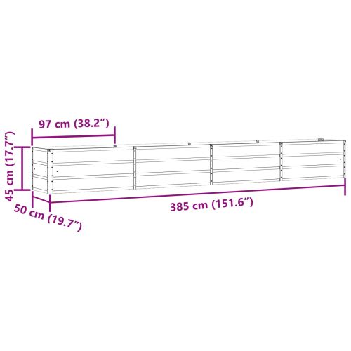 Кашпа Антрацит 480 x 50 x 45 см Галванизирана стомана
