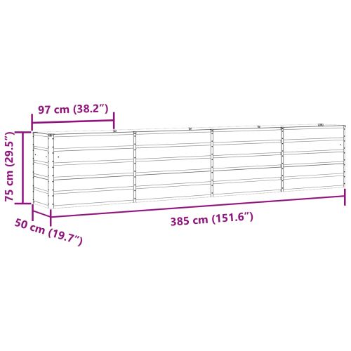 Кашпа Пастелно зелено 480 x 50 x 45 см Галванизирана стомана
