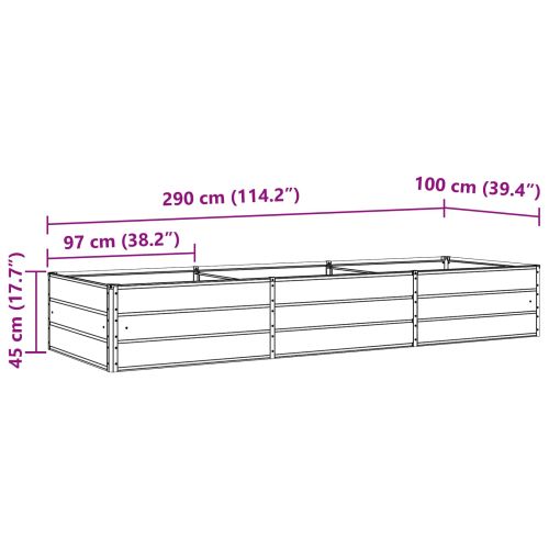 Кашпа Пастелно зелено 195 x 100 x 45 см Галванизирана стомана