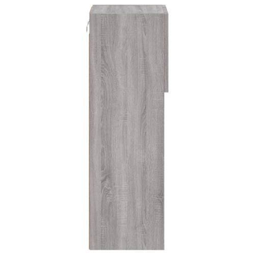 ТВ шкаф с LED осветление, сив сонома, 30,5x30x90 см