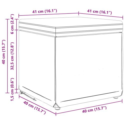 Стук Таупе 41 x 41 x 40 см Текстил и конструирано дърво