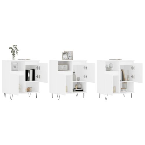 Сайдборди, 3 бр, бели, инженерно дърво