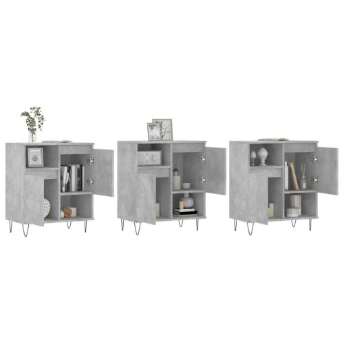 Сайдборди, 3 бр, бетонно сиви, инженерно дърво