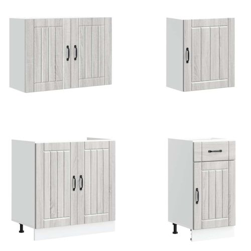 Комплект кухненски шкафове от 7 части Lucca, инженерно дърво