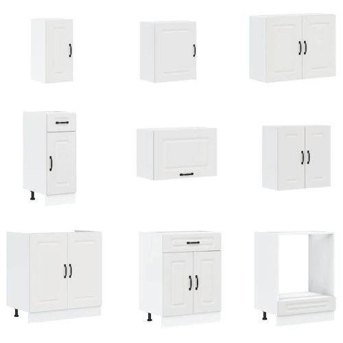 Комплект кухненски шкафове от 14 части Kalmar, инженерно дърво