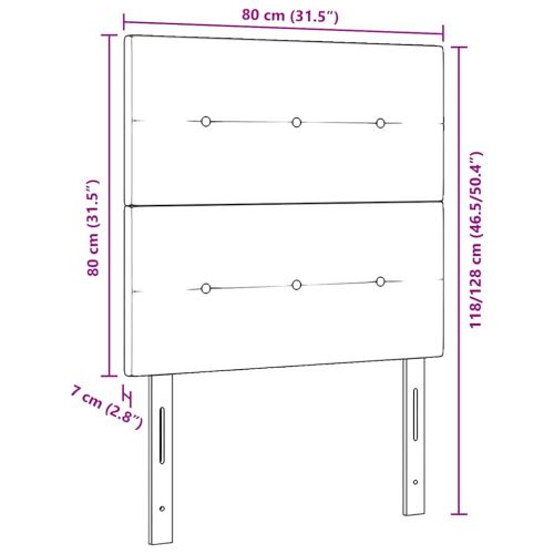 Облегалка за глава с таблото Тъмен сив 80 cm Изкуствена