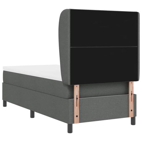 Легло с пружинирана основа Тъмносив 100 x 200 cm текстил