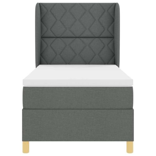 Кутия със спална основа и матрак Тъмен Сив 90x190 см Тъмносив