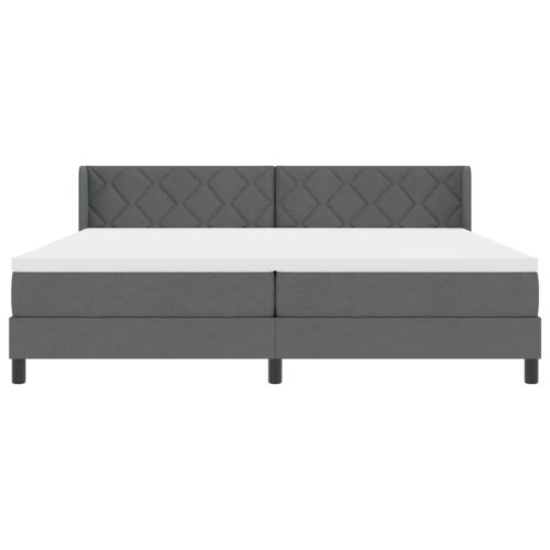 Легло с пружинирана основа Тъмен сив 200 x 200 cm Полиестер