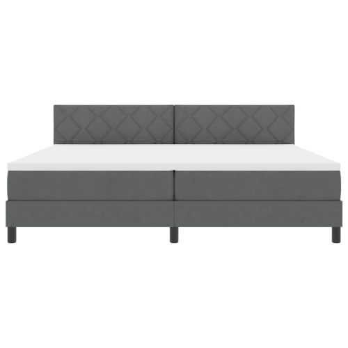 Легло с пружинирана основа Тъмносив 200 x 200 cm текстил