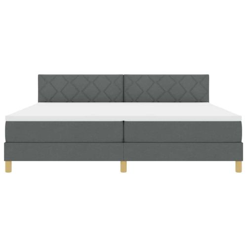 LED кутия за пружини с легло Тъмен сив 200 x 200 cm текстил