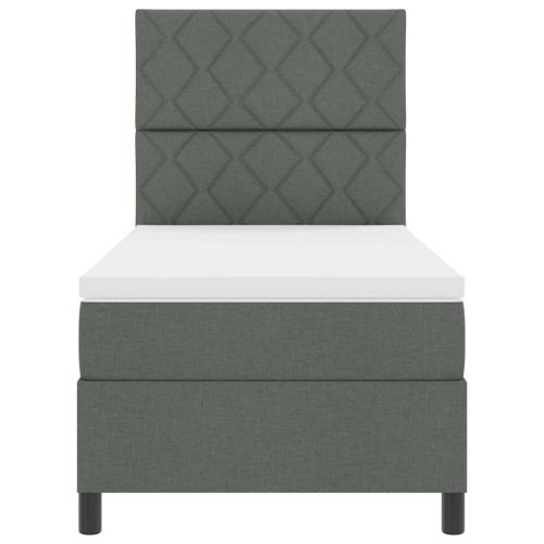 Легло с пружинирана основа Тъмносив 100 x 200 cm текстил