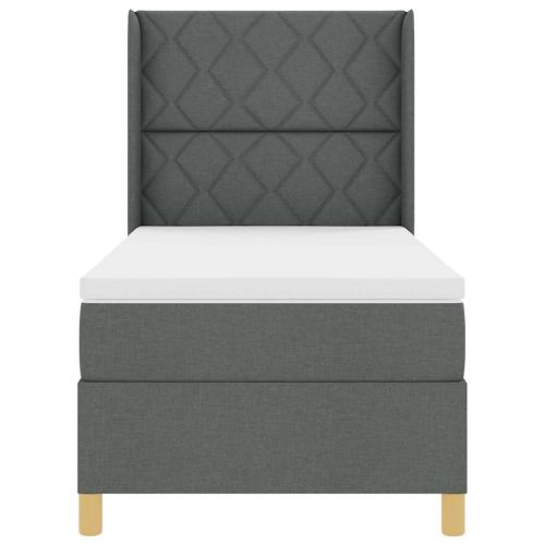 Легло с пружинирана основа с матрак Сив 140 x 200 cm текстил