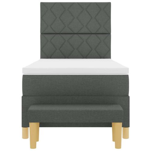 Легло с пружинирана основа Тъмносив 100 x 200 cm текстил