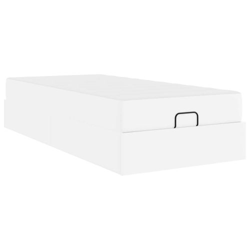 Рамка за легло с матрак с матрак 2 pcs Бяло ПВЦ