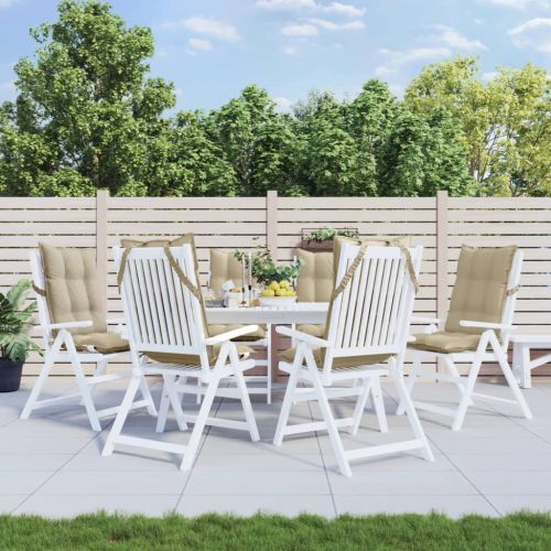 Възглавници за стол с висока облегалка 6 бр бежови Оксфорд плат