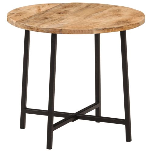 Маса за кафе, 45x45x40 см, мангово дърво масив и желязо