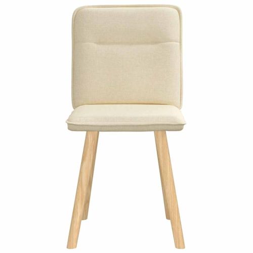 Трапезни столове, 2 бр, кремави, текстил