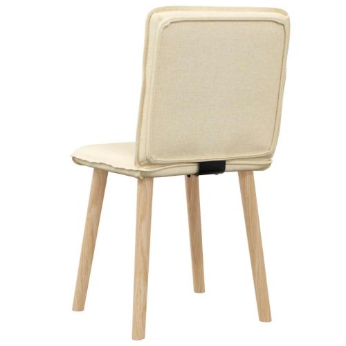 Трапезни столове, 2 бр, кремави, текстил